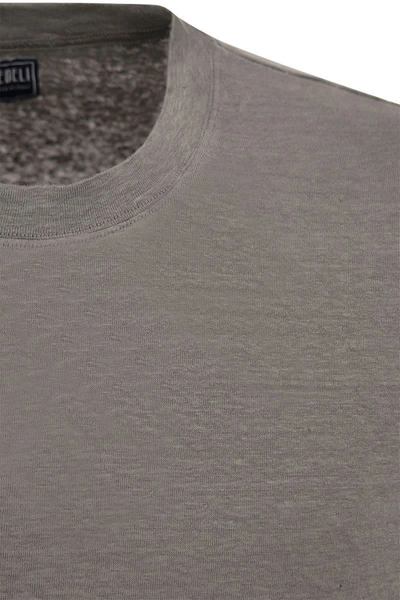 Fedeli Exreme - Linen Flex T-shirt In Smoke