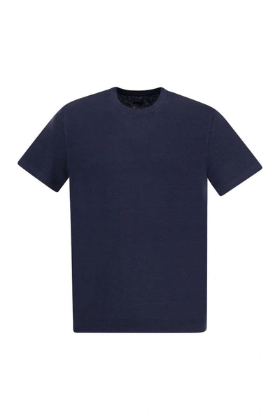 Shop Fedeli Exreme - Linen Flex T-shirt In Blue