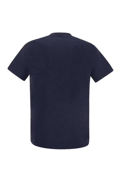 Shop Fedeli Exreme - Linen Flex T-shirt In Blue