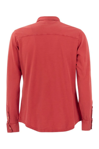 Shop Fedeli Robert - Cotton Piqué Shirt In Red