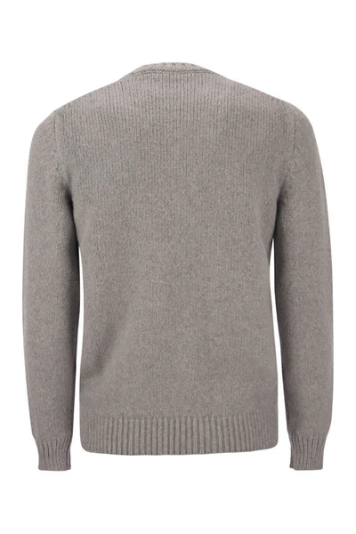 Shop Fedeli Winter Cotton Crew Neck In Grey