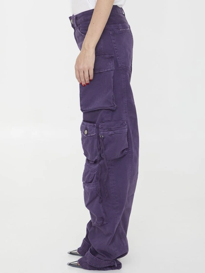 Shop Attico Fern Cargo Jeans In Purple