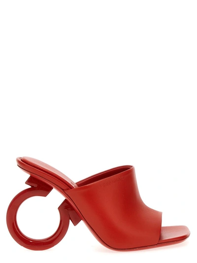 Shop Ferragamo 'astro' Sandals In Red