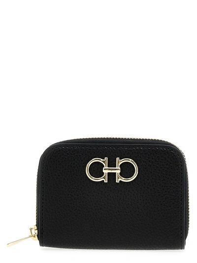 Shop Ferragamo 'gancini' Wallet In Black