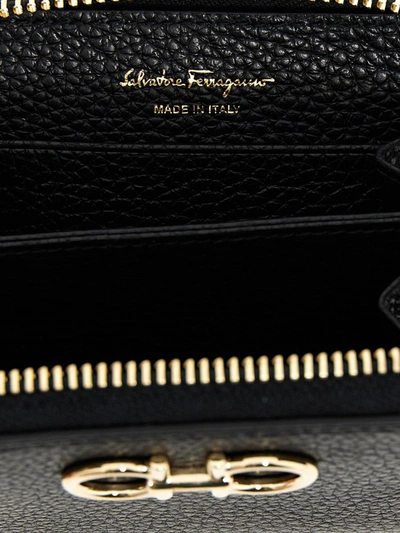 Shop Ferragamo 'gancini' Wallet In Black
