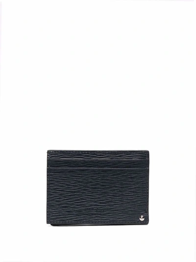Shop Ferragamo Gancini Leather Credit Card Case In Blue