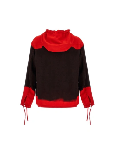 Shop Ferragamo Hooded Blouse Fell Off In Multicolor