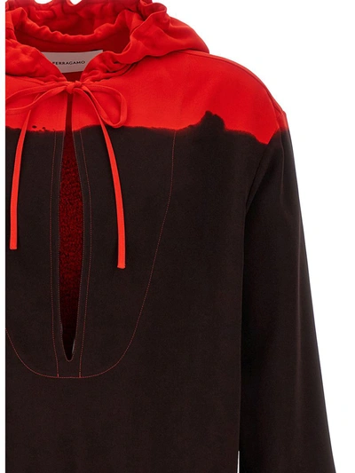 Shop Ferragamo Hooded Blouse Fell Off In Multicolor