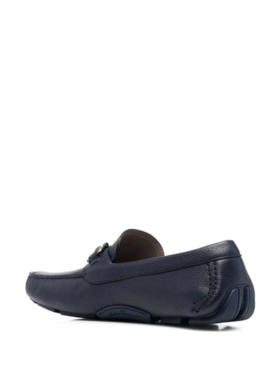 Ferragamo Front 4 Leather Loafers In Blue