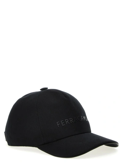 Shop Ferragamo Logo Printed Cap In Black