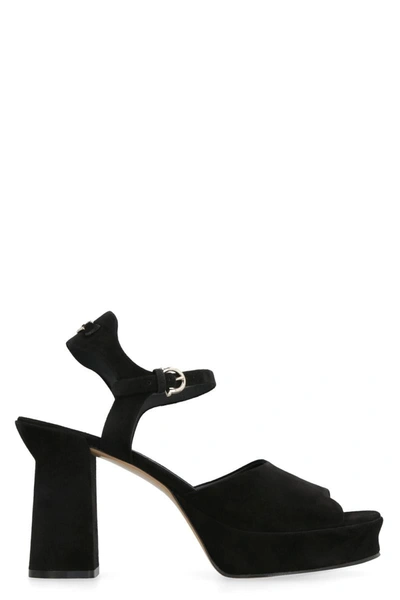Shop Ferragamo Sasha Platform Sandals In Black