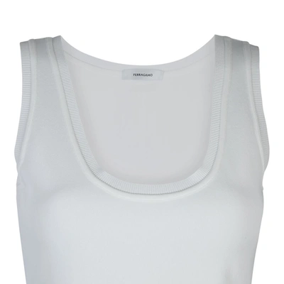 Shop Ferragamo Top In Optic White