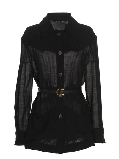 Shop Ferragamo Wool Blend Jacket In Black