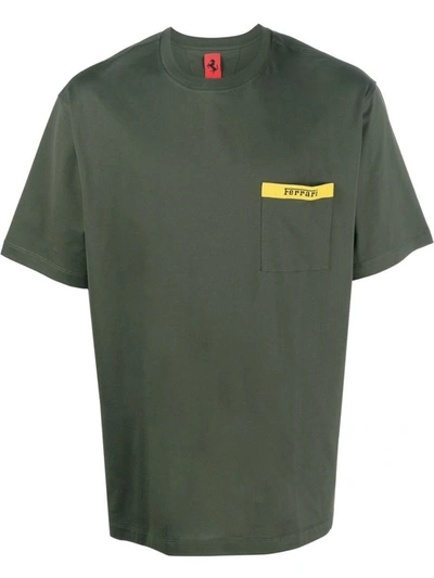Shop Ferrari T-shirt With Logo Print In Green