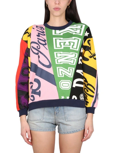 Shop Kenzo Flag Sweatshirt In Multicolor
