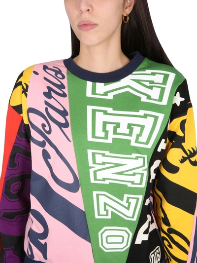 Shop Kenzo Flag Sweatshirt In Multicolor