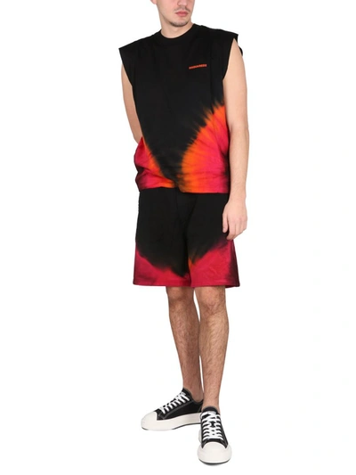 Shop Dsquared2 Flame Iron Tank T-shirt In Multicolor