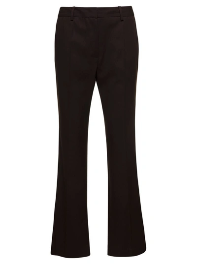 Low Classic Red Wool Flared Trousers In Red