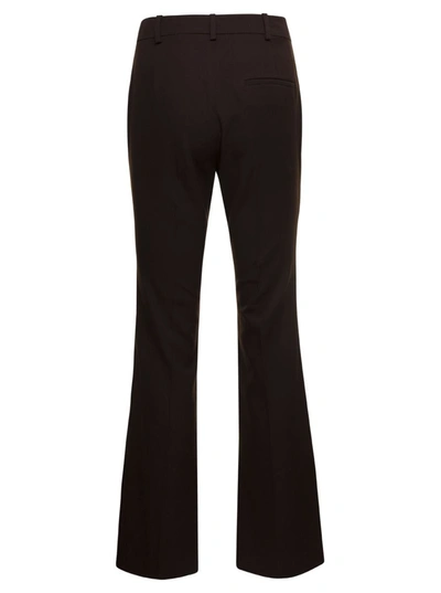 Low Classic Red Wool Flared Trousers In Red