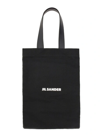 Shop Jil Sander Flat Shopping Bag In Black