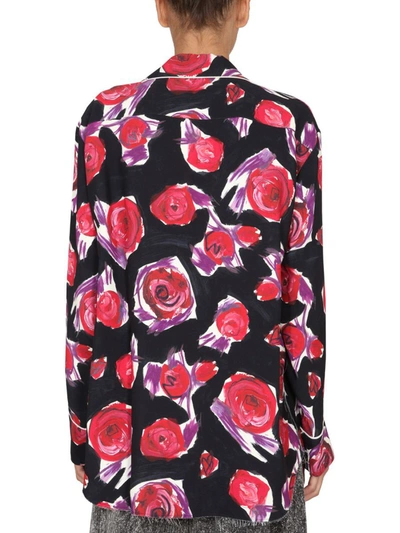 Shop Marni Floral Print Shirt In Multicolor