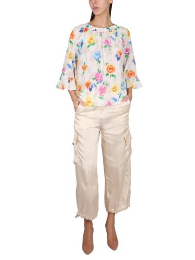 Shop Boutique Moschino Flower Chine' Blouse In Multicolor
