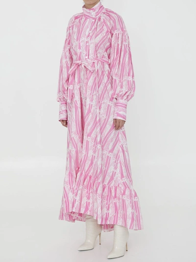 Shop Patou Flounced Maxi Dress In Pink