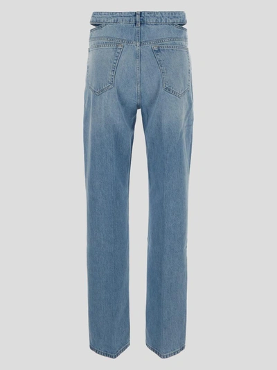 Shop Frame Le High N' Tight Cut Out Jeans In <p> Jeans In Light Blue Denim Cotton With Waistband Cut-outs