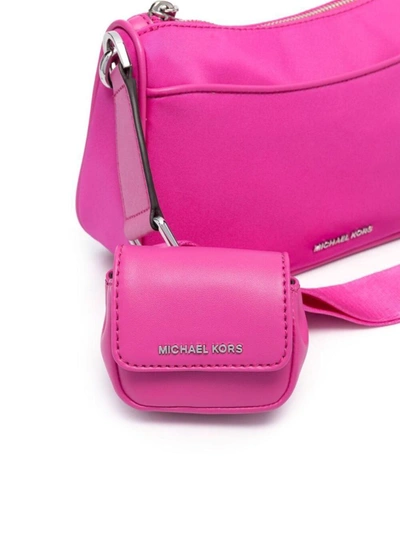 Shop Michael Michael Kors Fuchsia Pink Jet Set Crossbody Bag In Nylon Woman