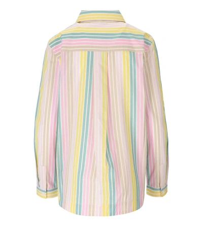 Shop Ganni Multicolor Striped Shirt