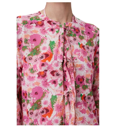 Shop Ganni Pink Floral Shirt
