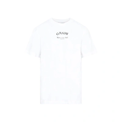 Shop Ganni T-shirt Tshirt In White