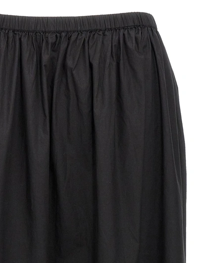 Shop Ganni Flouncy Midi Skirt In Black