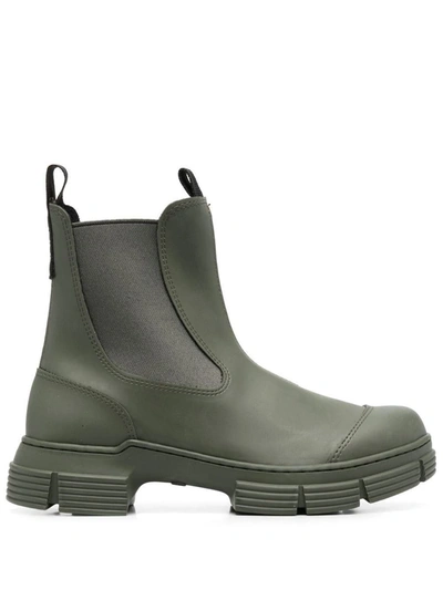 Shop Ganni Recycled Rubber City Boot Shoes In 861 Kalamata