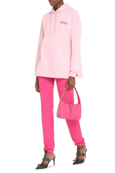 Shop Ganni Software Cotton Hoodie In Pink