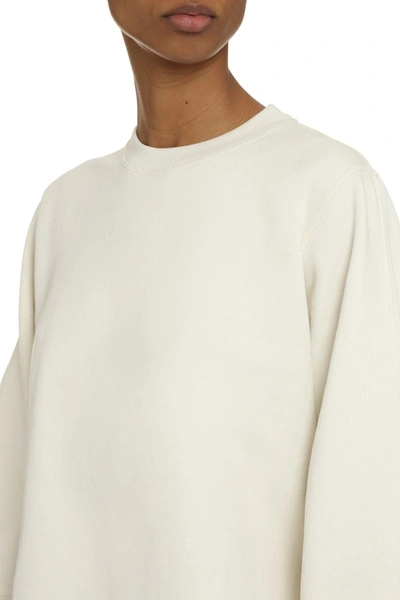 Shop Ganni Software Isoli Cotton Sweatshirt In Panna