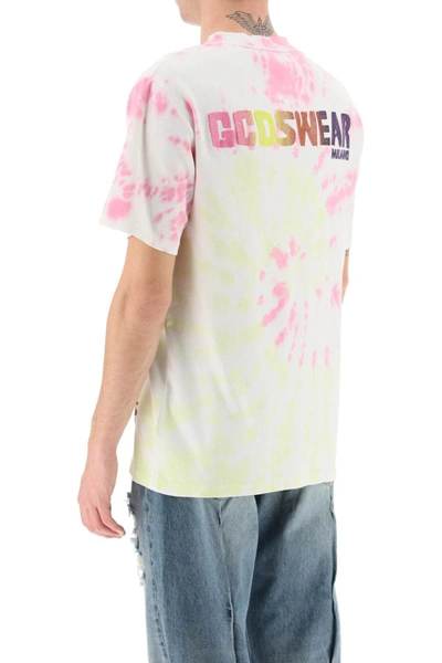 Shop Gcds Glitter Logo Tie-dye T-shirt In Multicolor