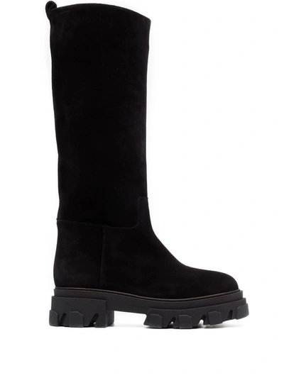 Shop Gia Borghini Carry Over Tubolar Boot Shoes In 5000 Black