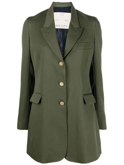 Shop Giuliva Heritage Single Breasted Hunting Blazer With Leather Belt Clothing In Green