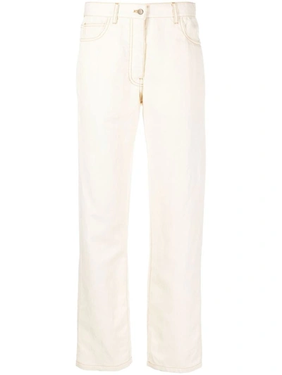 Shop Giuliva Heritage Straight Leg Trousers With Five Pockets Clothing In Ivory