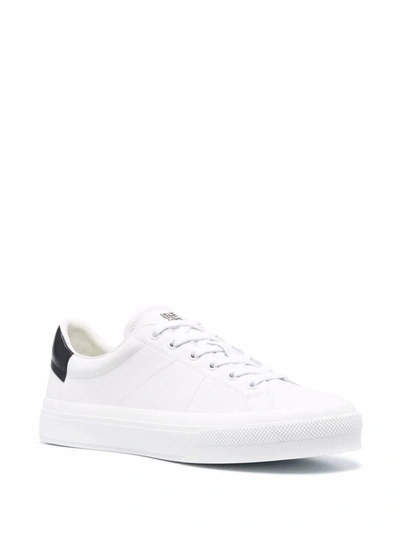 Shop Givenchy City Leather Sneakers In White