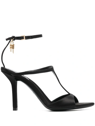 Shop Givenchy G Lock Leather Sandals In Black