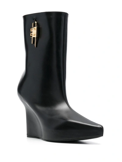 Shop Givenchy G Lock Leather Boots In Black