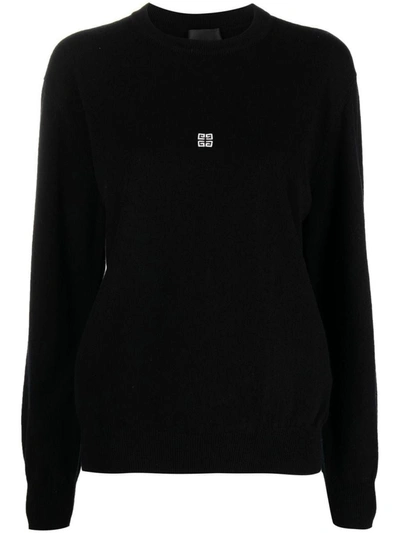 Shop Givenchy Logo Wool Sweater In Black