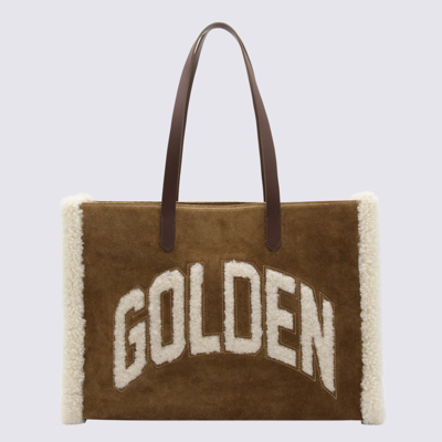 Shop Golden Goose Beige Leather Tote  Bag
