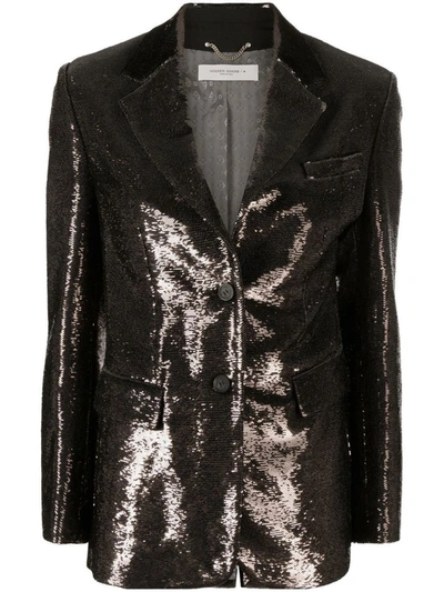 Shop Golden Goose Sequined Single-breasted Jacket In Grey