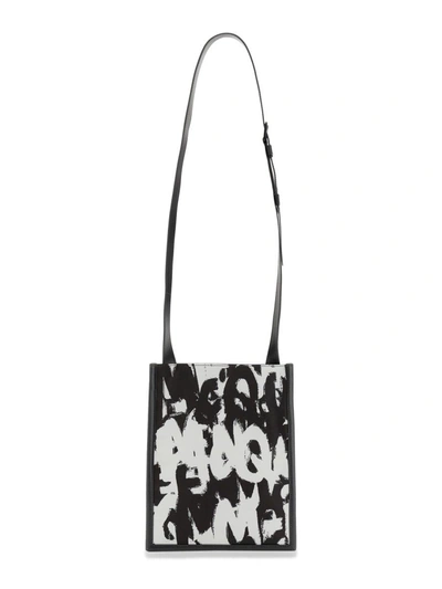 Shop Alexander Mcqueen Graffiti Edge Smartphone Bag In Black