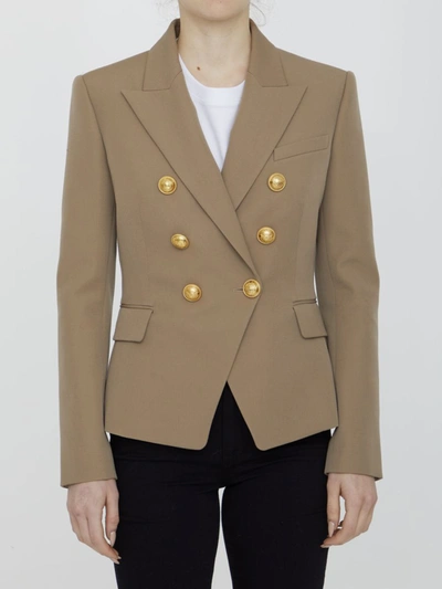 Balmain Wool Grain De Poudre Blazer