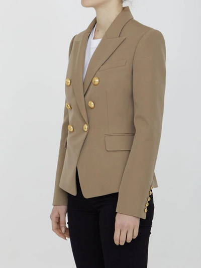Balmain Wool Grain De Poudre Blazer