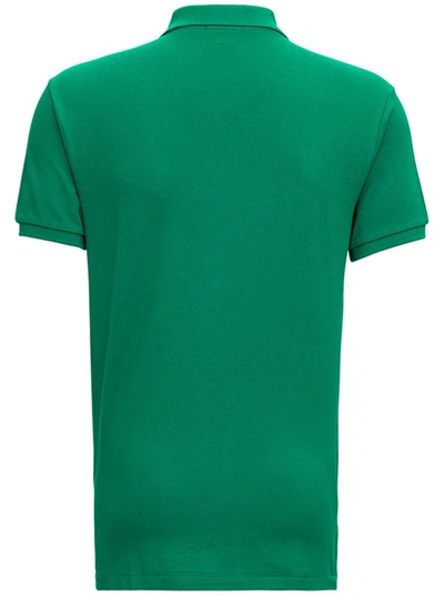 Shop Polo Ralph Lauren Green Cotton Polo Shirt With Logo